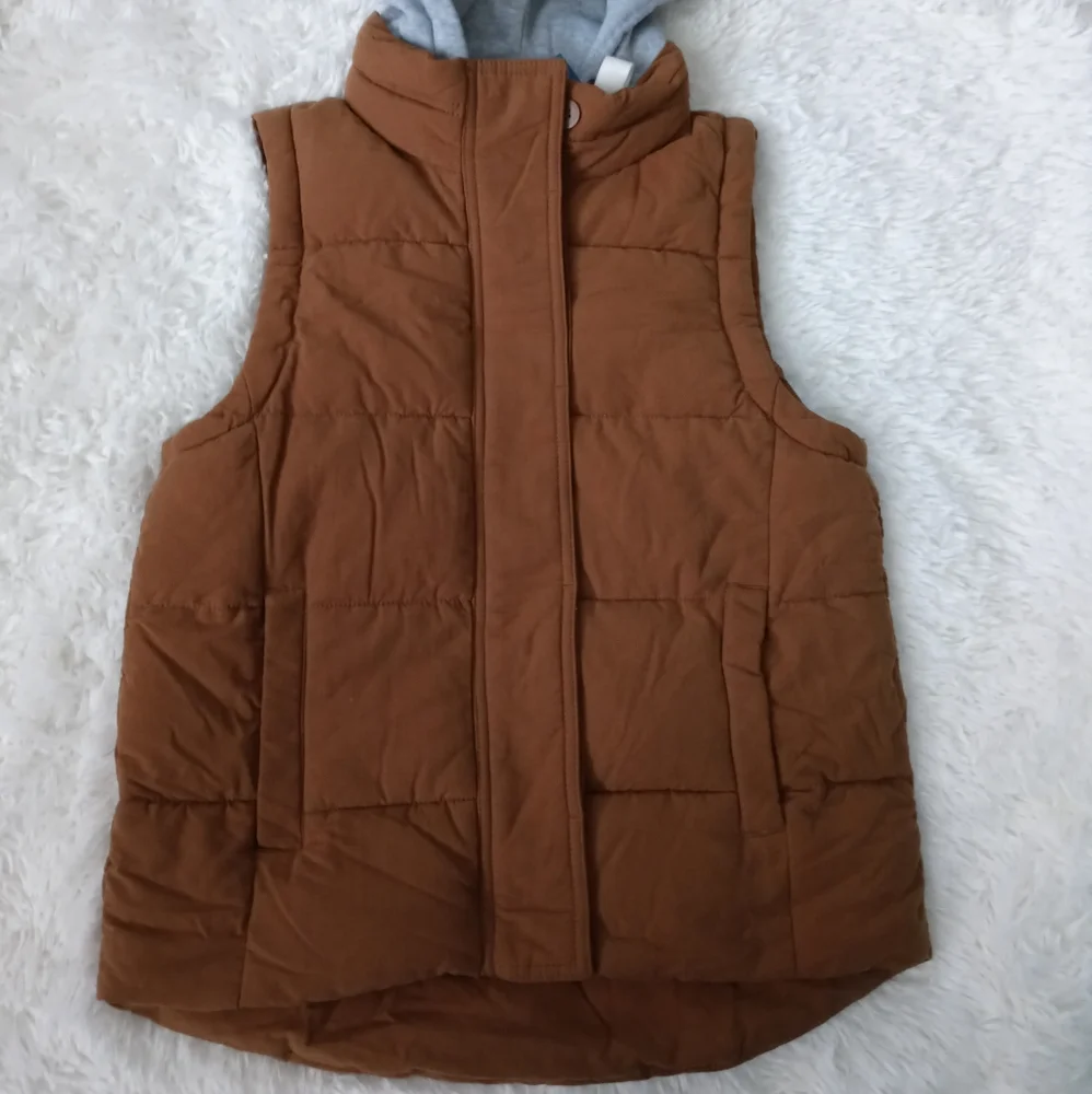 Vest Kids hoodie zipper Arizona Jean Co with and buttons color brown